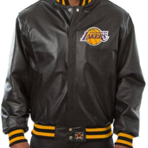 Los Angeles Lakers NBA Team JH Design Leather Black Logo Jacket