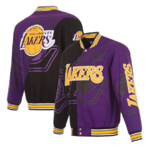 Los Angeles Lakers NBA Team Purple JH Design Embroidered Varsity Jacket