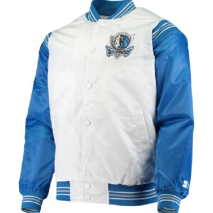 NBA Dallas Mavericks Starter White/Blue Renegade Varsity Jacket