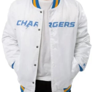 NBA Los Angeles Chargers White Letterman Jacket