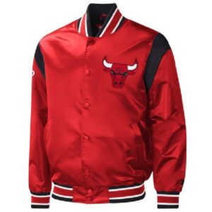 NBA Team Chicago Bulls Logo Starter Red Force Play Varsity Jacket