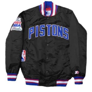 NBA Team Detroit Pistons Vintage Starter Black Varsity Jacket