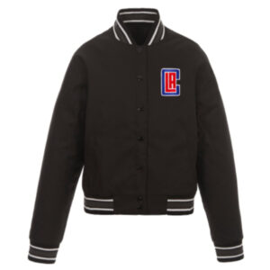 NBA Team LA Clippers JH Design Poly-Twill Black Varsity Jacket