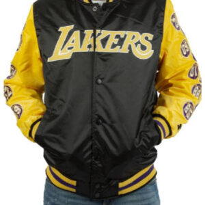 NBA Team Los Angeles Lakers Champs 17 Patches Black/Yellow Varsity Jacket