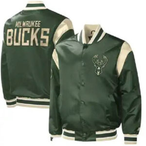 NBA Team Milwaukee Bucks Starter Hunter Green Force Play Varsity Jacket