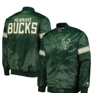 NBA Team Starter Milwaukee Bucks Hunter Green Pick Roll Jacket