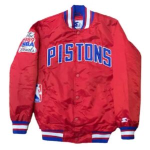 NBA Team Detroit Pistons Vintage Starter Red Varsity Jacket
