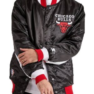 Starter Chicago Bulls NBA Team Black Letterman Varsity Jacket