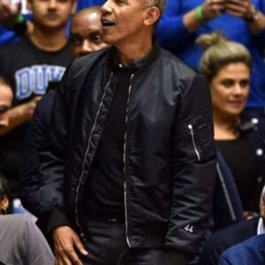 Barack Obama Black Bomber Jacket