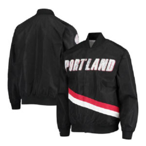 NBA Team Portland Trail Blazers Hardwood Classics 75th Anniversary Black Varsity Jacket