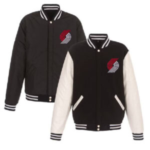 NBA Team Portland Trail Blazers JH Design Reversible Fleece Varsity Jacket