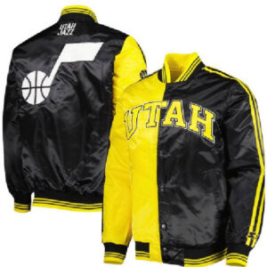 NBA Team Utah Jazz Starter Gold/Black Fast Break Satin Varsity Jacket