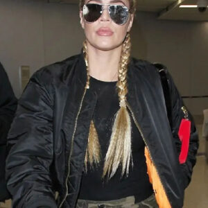 Khloe Kardashian Yeezy Tour Black Jacket