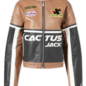 Cactus Air Jordan Leather Moto Jacket