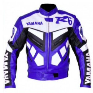 Yamaha R6 Biker White Purple Jacket