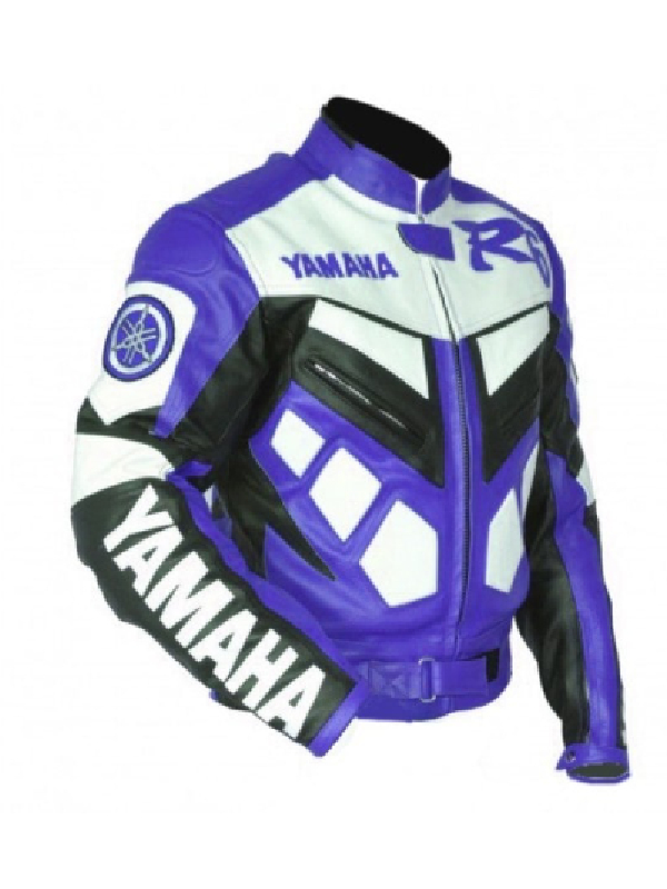 Yamaha R6 Biker White & Purple Jacket