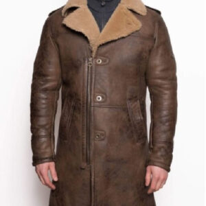 Brown Morgan Sf Aviator Sheepskin Shearling Leather Trench Coat