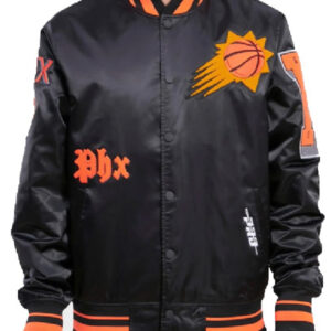 Phoenix Suns NBA Old English Logo Black Varsity Jacket