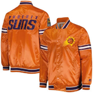 Phoenix Suns NBA Team Starter Orange Slider Varsity Jacket