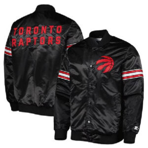 Toronto Raptors NBA Team Starter Black Satin Varsity Jacket