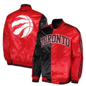 Toronto Raptors NBA Team Starter Black/Red Printed Fast Break Varsity Jacket