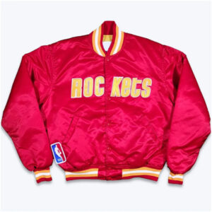 90s Houston Rockets Red Satin Jacket