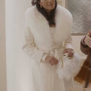 And Just Like That S02 Sarita Choudhury Fur Trim Coat