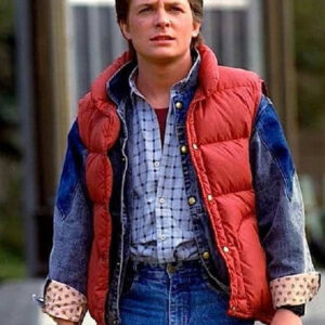 Back To The Future Marty Mcfly Red Puffer Vest