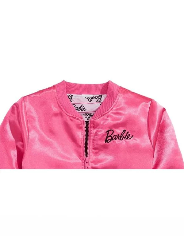 Barbie Big Girls Satin Bomber Jacket