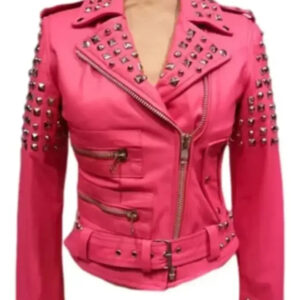 Barbie Studded Leather Pink Jacket