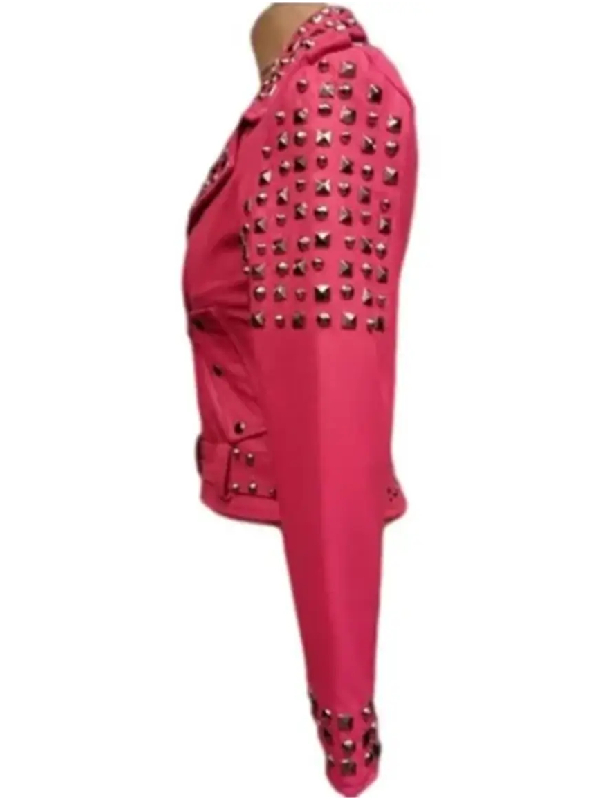 Barbie Studded Leather Pink Jacket