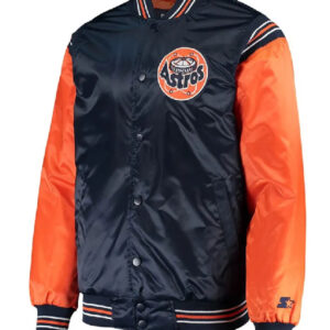 Enforce Houston Astros Navy Orange Varsity Satin Jacket