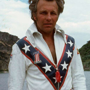 Evel Knievel White Motorcycle Leather Jacket