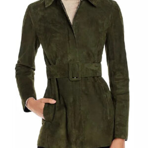 Evil S02 Katja Herbers Green Suede Leather Jacket