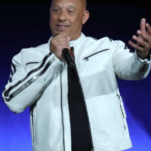 Fast X Premiere 2023 Vin Diesel CinemaCon White Leather Jacket