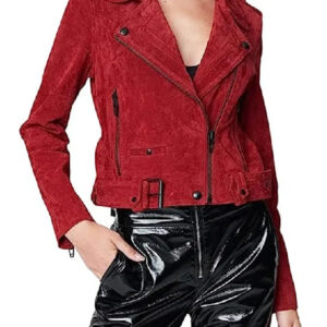 Head Of The Class Isabella Gomez Red Suede Jacket