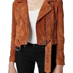 Head Of The Class Isabella Gomez Brown Suede Leather Jacket