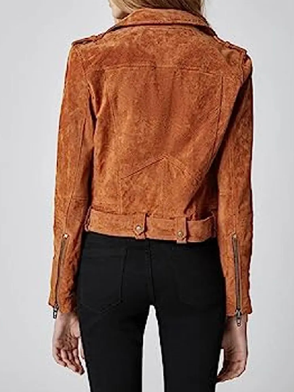 Head of the Class Isabella Gomez Brown Suede Leather Jacket