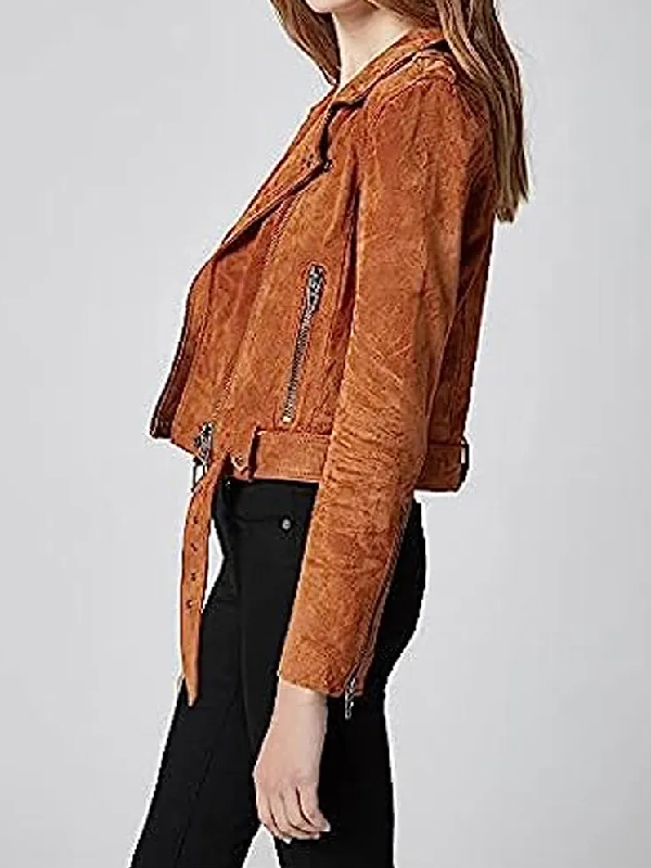 Head of the Class Isabella Gomez Brown Suede Leather Jacket