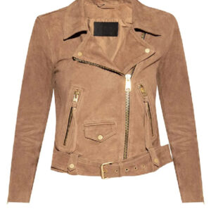 Head Of The Class Isabella Gomez Tan Brown Suede Jacket