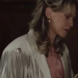 Hilary Swank Ordinary Angels White Fringe Jacket