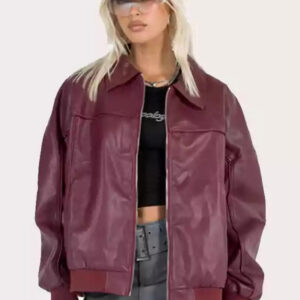 Kenny And Goldsmith Burgundy Leather Jacket