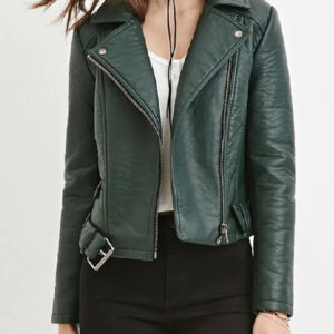 Law Order Organized Crime Ainsley Seiger Green Leather Jacket