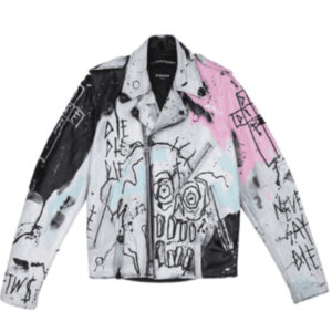 Lil Peep Never Say Die Painted Leather Jacket