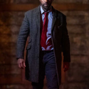 Luther The Fallen Sun Idris Elba Grey Tweed Coat