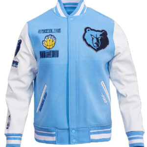 Memphis Grizzlies Blue And White Varsity Jacket