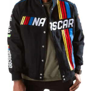 Nascar Logo Varsity Black Jacket