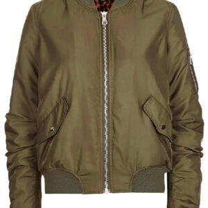 New Girl S06 Megan Fox Green Bomber Satin Jacket