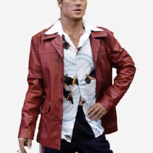 Fight Club Tyler Durden Mayhem Red Leather Jacket