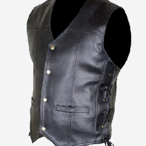 The Walking Dead Daryl Dixon Angel Wings Black Leather Vest